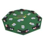 Sklopiva dvodijelna podloga za poker stol za 8 igrača osmerokutna zelena