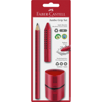 Faber-Castell set Grip olovka, gumica, dvostruko šiljilo, crveni