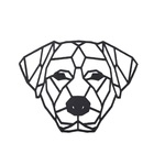 AtmoWood Drvena geometrijska slika - Labrador retriver 65 cm Boja: crno
