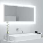 vidaXL LED kupaonsko ogledalo bijelo 100 x 8,5 x 37 cm od iverice