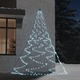 vidaXL Zidno drvce s metalnom kukom i 260 LED žarulja hladno bijelo 3m