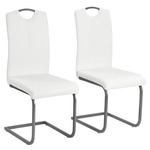 vidaXL Blagovaonske stolice od umjetne kože 2 kom 43 x 55 x 100 cm bijele