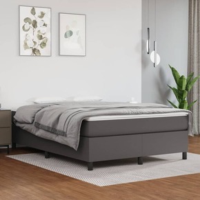 VidaXL Krevet s oprugama i madracem sivi 140x200 cm od umjetne kože