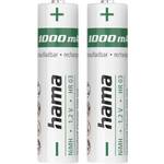 Hama NiMH-Akkus, AAA Micro, 1000 mAh, 1,2 V, 2 Stück micro (AAA) akumulator NiMH 1.2 V 2 St.