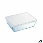 Pravokutna Kutija za Ručak s Poklopcem Pyrex Cook&amp;freeze 28 x 23 x 10 cm 4,2 L Providan Staklo Silikon (3 kom.) , 5421 g