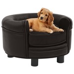 vidaXL Sofa za pse smeđa 48 x 48 x 32 cm od pliša i umjetne kože