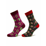 Set od 2 para muških visokih čarapa Rainbow Socks Xmas Socks Balls Adults Gifts Pak 2 Zelena