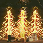 vidaXL LED sklopiva figura božićno drvce 3 kom topla bijela 87x87x93cm