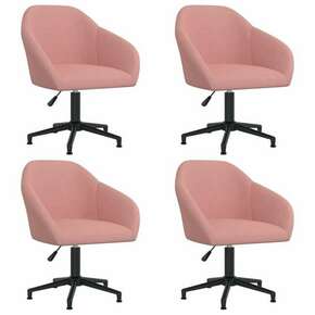 Okretne blagovaonske stolice 4 kom ružičaste baršunaste
