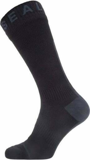 Sealskinz Waterproof All Weather Mid Length Sock with Hydrostop Black/Grey L Biciklistički čarape