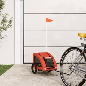 VidaXL Prikolica za bicikl za pse narančasta od tkanine i željeza