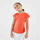 Majica kratkih rukava za tenis Soft za djevojčice boja koralja