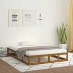Okvir za krevet smeđa boja meda 200 x 200 cm od masivnog drva