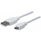 Kabel MANHATTAN, USB 2.0, USB-A (M) na micro USB-B (M), 1.0m, bijeli
