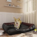 vidaXL Krevet za pse crno-smeđi 105 x 80 x 25 cm od umjetne kože