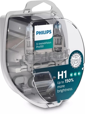 Philips X-treme Vision Pro150 (12V) - do 150% više svjetla - do 20% bjelije (3350-3600K)Philips X-treme Vision Pro150 (12V) - up to 150% more light H1-X150-2