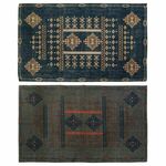 Carpet DKD Home Decor 160 x 230 x 0,4 cm Blue Orange Polyester Arab Geometric (2 Units)