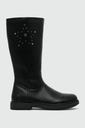 Dječje čizme Geox boja: crna - crna. Dječja Čizme iz kolekcije Geox izrađene od ekološke kože. Model s gumenim potplatom koji je izdržljiv i otporan na oštećenja.