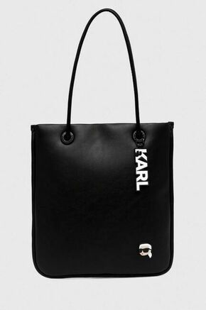 Karl Lagerfeld Shopper torba 'Ikonik North-South' crna / bijela