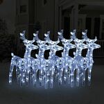 vidaXL Božićni sobovi 6 kom hladni bijeli 240 LED žarulja akrilni