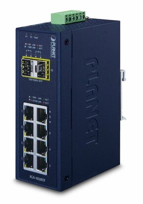 PLANET IGS-1020TF mrežni prekidač Neupravljano Gigabit Ethernet (10/100/1000) Crno