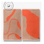 Narančasto-svjetlo smeđi ručnici u setu 2 kom od organskog pamuka 50x90 cm Nova Arte – Mette Ditmer Denmark