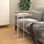 Bočni stolić bijeli 40 x 30 x 59 cm od konstruiranog drva