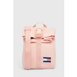 Dječja torbica Tommy Hilfiger boja: ružičasta - roza. Srednje veličine torbica iz kolekcije Tommy Hilfiger. na kopčanje model izrađen od tekstilnog materijala.