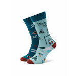 Visoke unisex čarape Funny Socks Ski SM1/06 Plava