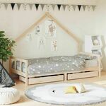 vidaXL Okvir za dječji krevet s ladicama 90x200 cm od masivne borovine
