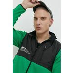Dukserica Ellesse za žene, boja: zelena - zelena. Dukserica iz kolekcije Ellesse. Model sa zatvaranjem na patentni zatvarač izrađen od kombinacije dva različita materijala.