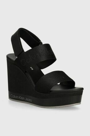 Sandale Calvin Klein Jeans Wedge Sandal Webbing In Mr YW0YW01360 Black 0GO