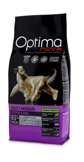 Visán Optimanova Dog Adult Medium Chicken &amp; Rice 2 kg
