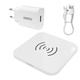 Choetech T511-S Wireless Charger Qi 10W black + Wall Charger Q5003 18W white + USB-A/microUSB Cable 1,2m white