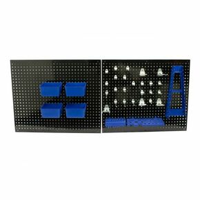 Perforirani metalni panel sa 32 komada kutija i nosača