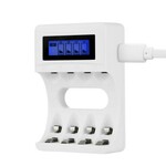 DELTACO Ultimate Ni-Mh USB punjač, AA/AAA baterije 100-240V AC, 50/60 Hz, 01A Max