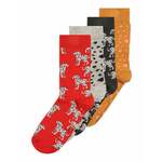 EWERS Čarape 'DALMATINER' smeđa / svijetlosiva / vatreno crvena / bijela