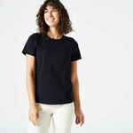 Majica kratkih rukava za fitness Essentials 500 ženska crna