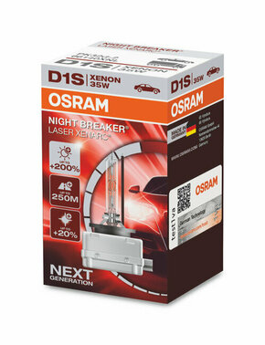 Osram Xenarc Night Breaker Laser xenon žarulje - do 200% više svjetla - do 20% bjelije (4500K)Osram Xenarc Night Breaker Laser xenon bulbs - up to D1S-NBL-1