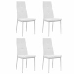 vidaXL Blagovaonske stolice 4 kom od umjetne kože 43 x 43,5 x 96 cm bijele