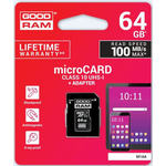 GoodRam memorijska kartica microSD 64GB + SD adapter (500307)