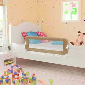 Sigurnosna ogradica za dječji krevet bež 120 x 42 cm poliester