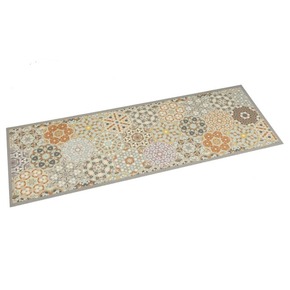 VidaXL Kuhinjski tepih perivi pastelni šesterokuti 60x180cm baršunasti