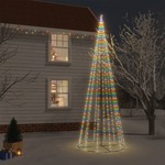 vidaXL Stožasto božićno drvce šareno 732 LED žarulje 160 x 500 cm