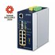 PLANET IP30 DIN-rail Industrial L3 8P Upravljano Gigabit Ethernet (10/100/1000) Aluminij, Plavo