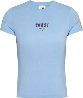 Tommy Jeans Curve Majica 'Essential' mornarsko plava / svijetloplava / roza / crvena