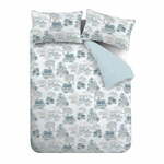 Plava/siva pamučna posteljina za krevet za jednu osobu 135x200 cm Japanese Garden – RHS
