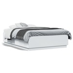 vidaXL Okvir za krevet s LED svjetlima bijeli 120 x 190 cm drveni