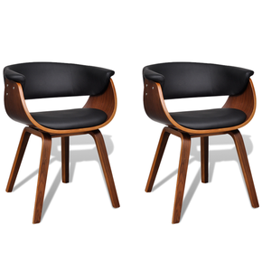 vidaXL Moderne blagovaonske stolice od eko kože i drveta 2 kom