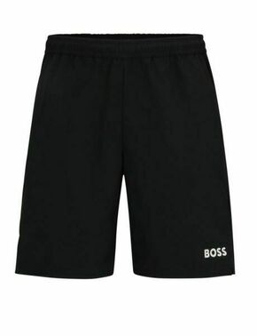 Muške kratke hlače BOSS x Matteo Berrettini Stretch-Poplin Shorts with Contrast Logo - black